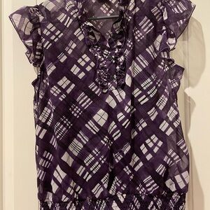 Byer California Purple Checkered Blouse